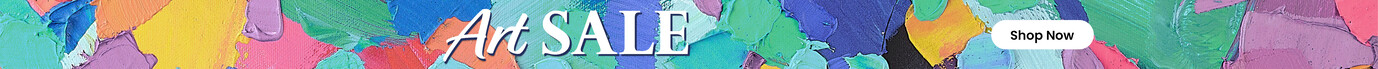 Painted background with the title Art Sale'. Clicking leads to all Art Sale products.