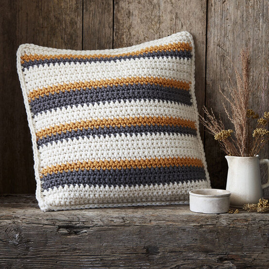 Striped Crochet Cushion Pattern for Beginners Hobbycraft