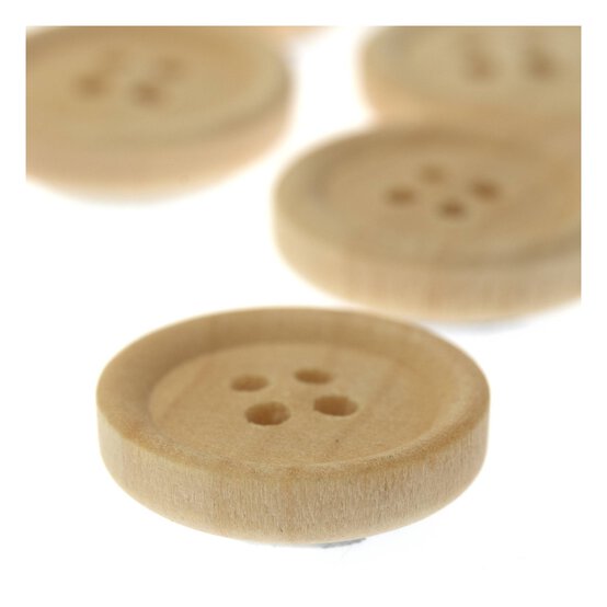 Natural Wooden Button Embellishments 12 Pack image number 3