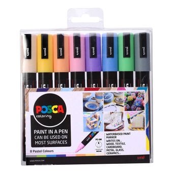 Uni-ball Posca PC-5M Pastel Marker Pens 8 Pack