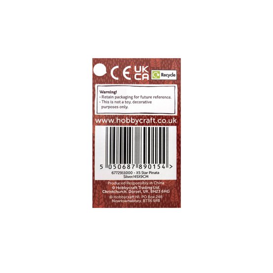 Silver Star Pinata 45cm image number 6