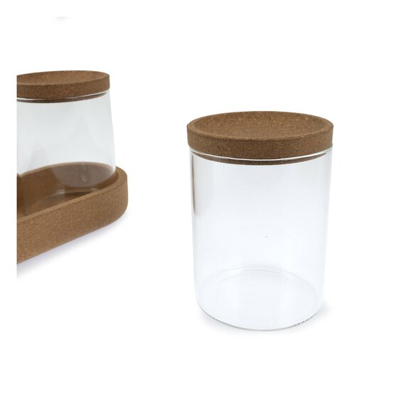 Glass Jars with Cork Tray 3 Pack  image number 2