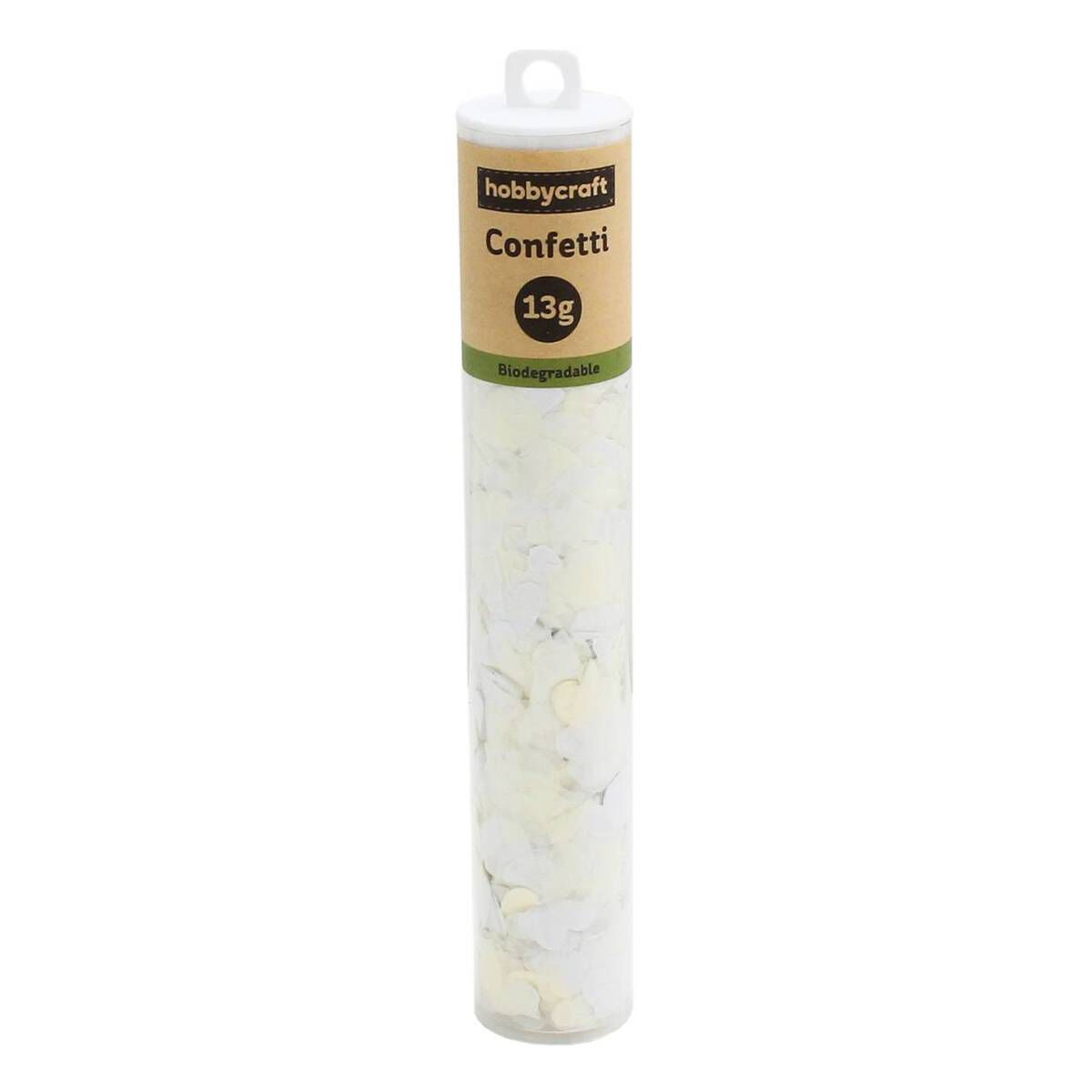 Cream Biodegradable Confetti Hearts 13g Hobbycraft