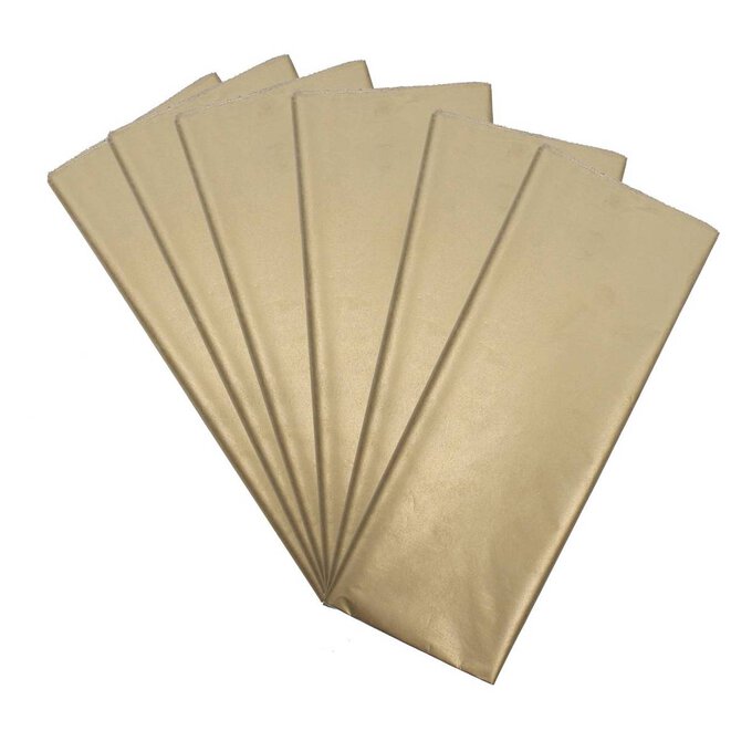 Gold Tissue Paper 65cm x 50cm 6 Pack image number 1