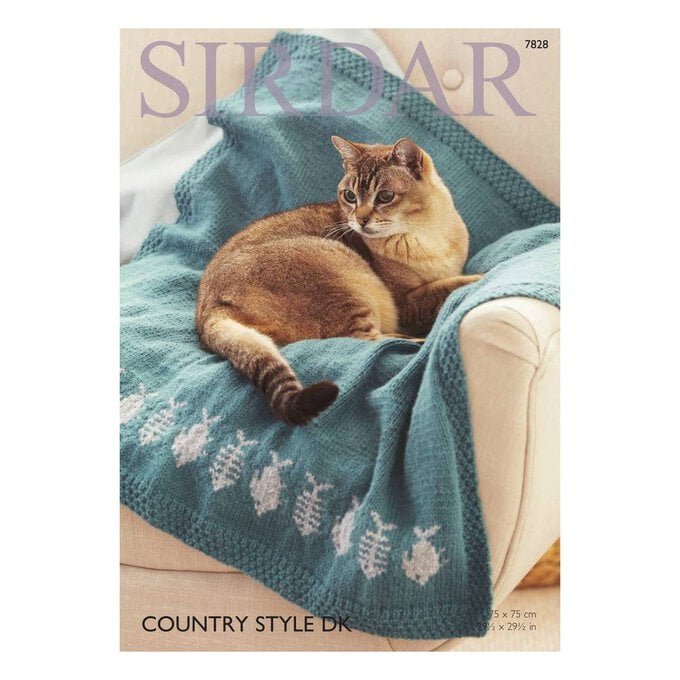 Sirdar Country Style DK Cat Blankets Digital Pattern 7828 image number 1