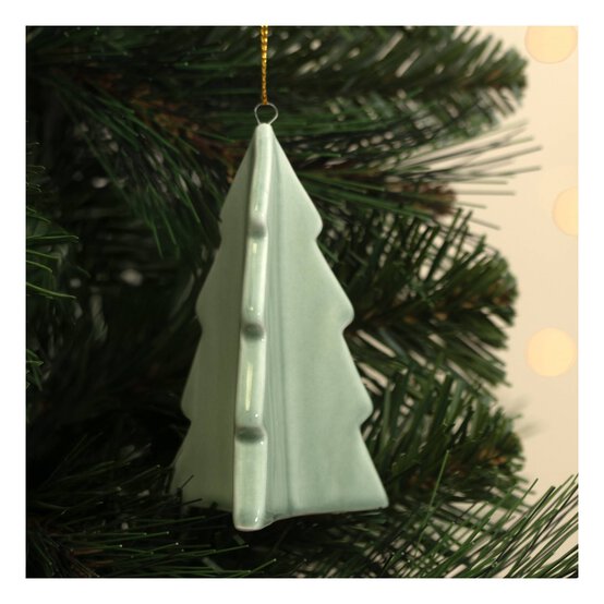 Hanging Green Ceramic Tree 9cm  image number 1