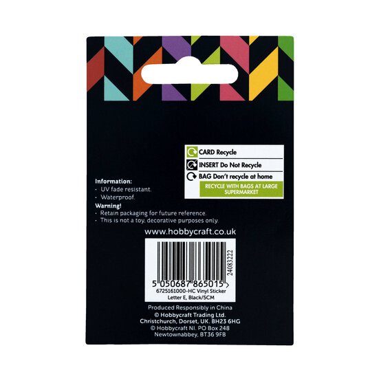 Black and Gold Vinyl Letter E Sticker 5cm image number 6