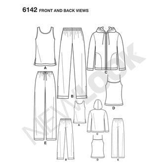 New Look Unisex Activewear Sewing Pattern 6142