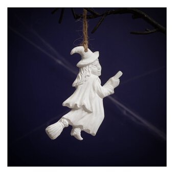 Hanging Plaster Witch Decoration 10cm