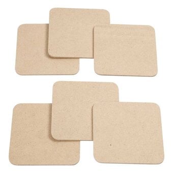 Wooden Square Coasters 6 Pack