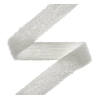 White Faux Fur Ribbon 3.5cm x 1m
