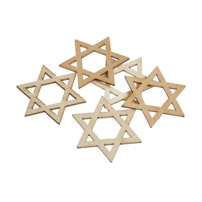 Star of David Wooden Toppers 5 Pack image number 1