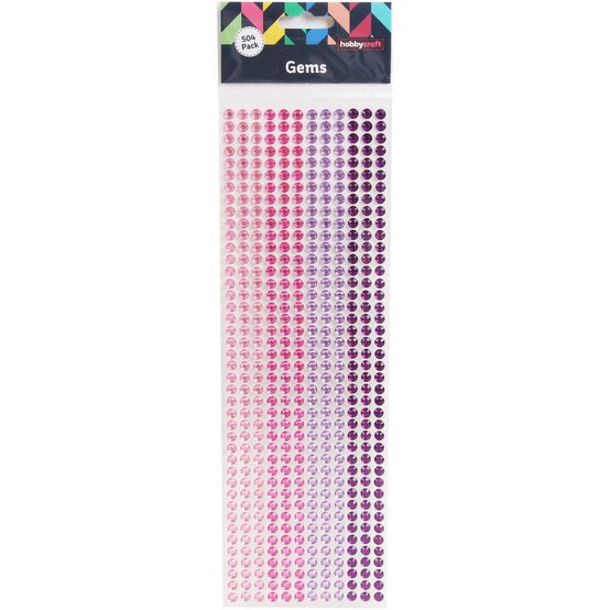Mixed Pink Adhesive Gems 6mm 504 Pack image number 3