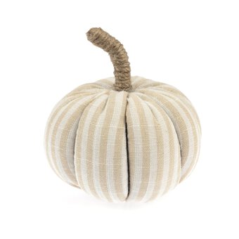 White Cotton Striped Pumpkin 9cm