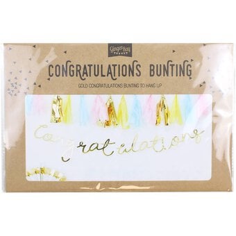 Ginger Ray Gold Congratulations Bunting 1.5m image number 3
