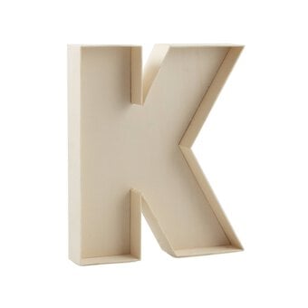 Wooden Fillable Letter K 22cm