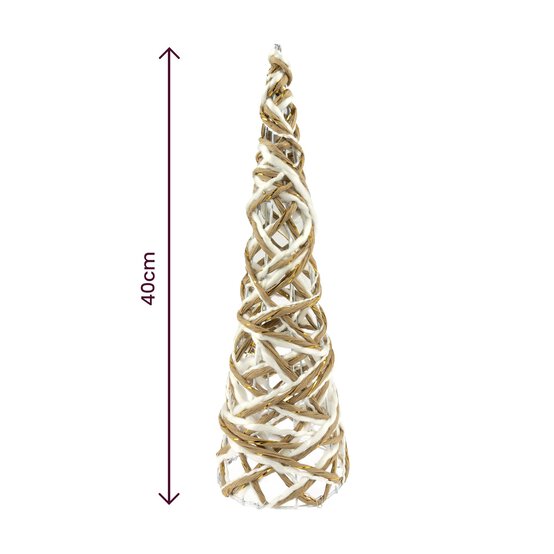 White and Gold Rattan Wire Tree 40cm image number 4