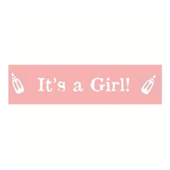 White On Baby Pink It's A Girl Ribbon 25mm x 3m