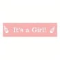 White On Baby Pink It's A Girl Ribbon 25mm x 3m image number 1