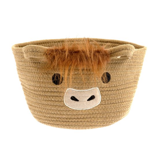 Highland Cow Cotton Rope Basket 30cm x 18cm image number 1