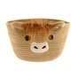 Highland Cow Cotton Rope Basket 30cm x 18cm image number 1