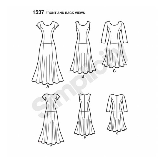 Simplicity Amazing Fit Dress Sewing Pattern 1537 (20-28) image number 2