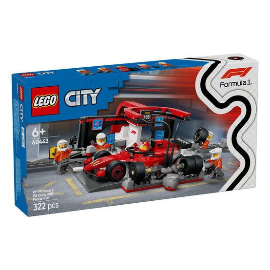 LEGO City F1 Pit Stop and Pit Crew with Ferrari Car image number 1
