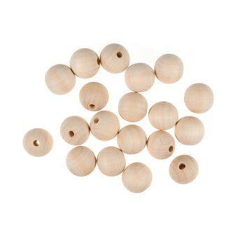 Trimits Geometric Wooden Craft Beads 20mm 6 Pack