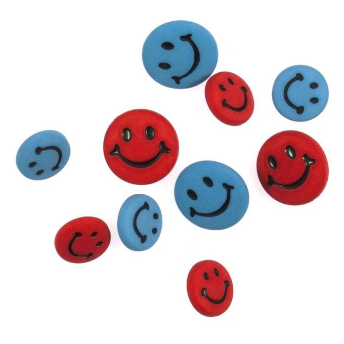 Trimits Smiley Face Craft Buttons 10 Pieces image number 1