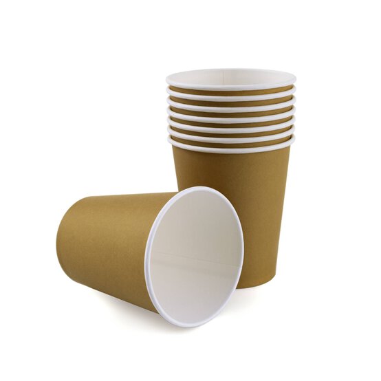 Gold Paper Cups 8 Pack image number 1