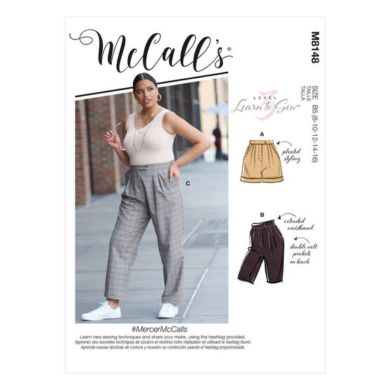 McCall&rsquo;s Mercer Trousers Sewing Pattern M8148 (8-16) image number 1