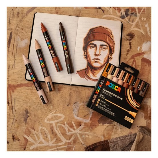 Uni-ball Posca Portrait PC-5M Marker Pens 8 Pack image number 2