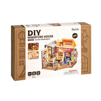 Rolife Corner Bookstore Miniature House Kit