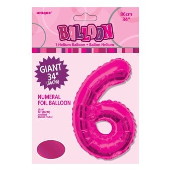 Extra Large Pink Foil 6 Balloon image number 2