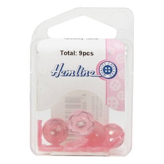 Hemline Pink Basic Scalloped Edge Button 9 Pack image number 2