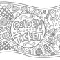 Free Golden Ticket Colouring Download image number 1