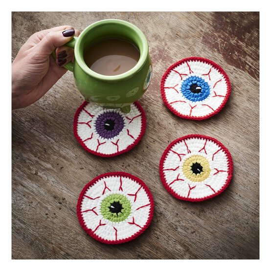 Eyeball Coaster Crochet Kit 4 Pack image number 1