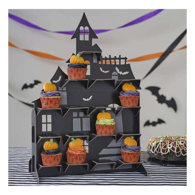 Black Haunted House Cupcake Stand Hobbycraft