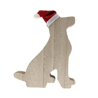 Standing Wooden Dog 14cm