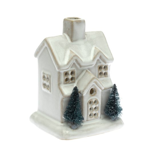 Glazed LED House with Trees 11cm image number 2