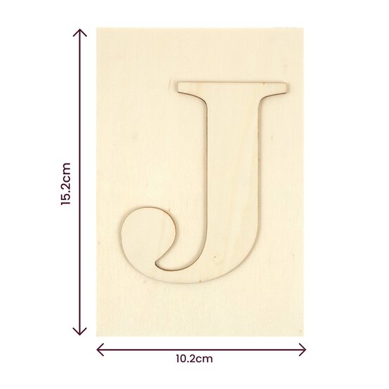 Wooden Letter J Plaque 10cm x 15cm image number 4