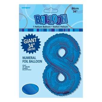 Extra Large Blue Foil 8 Balloon image number 2