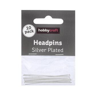 Silver Plated Ball Headpins 10 Pack