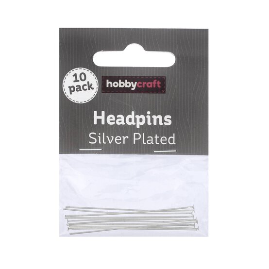 Silver Plated Ball Headpins 10 Pack image number 1