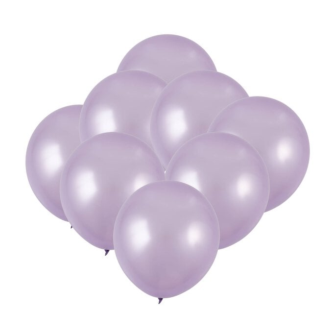Purple Pearlised Latex Balloons 8 Pack image number 1