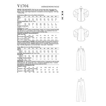Vogue Top and Trousers Sewing Pattern V1704 (16-24) image number 2