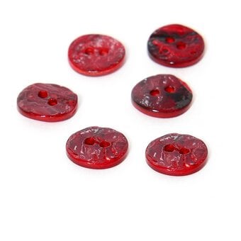 Hemline Red Shell Mother of Pearl Button 7 Pack