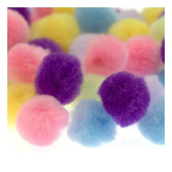 Pastel Pom Poms 2cm 100 Pack image number 3