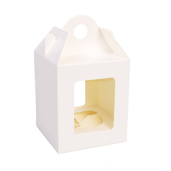 White Single Cupcake Box 18cm x 10cm x 8cm image number 1