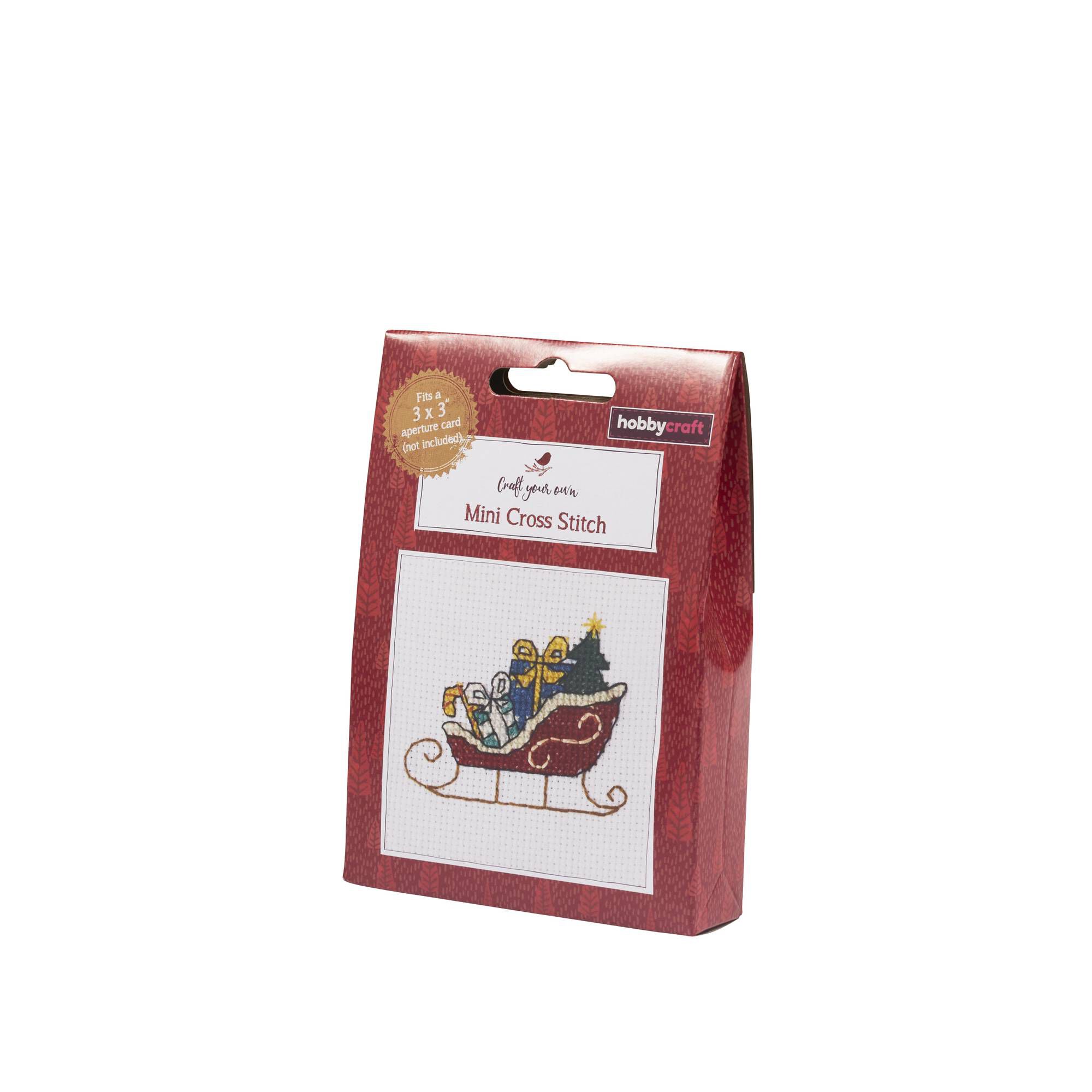Santa Sleigh Mini Cross Stitch Kit Hobbycraft
